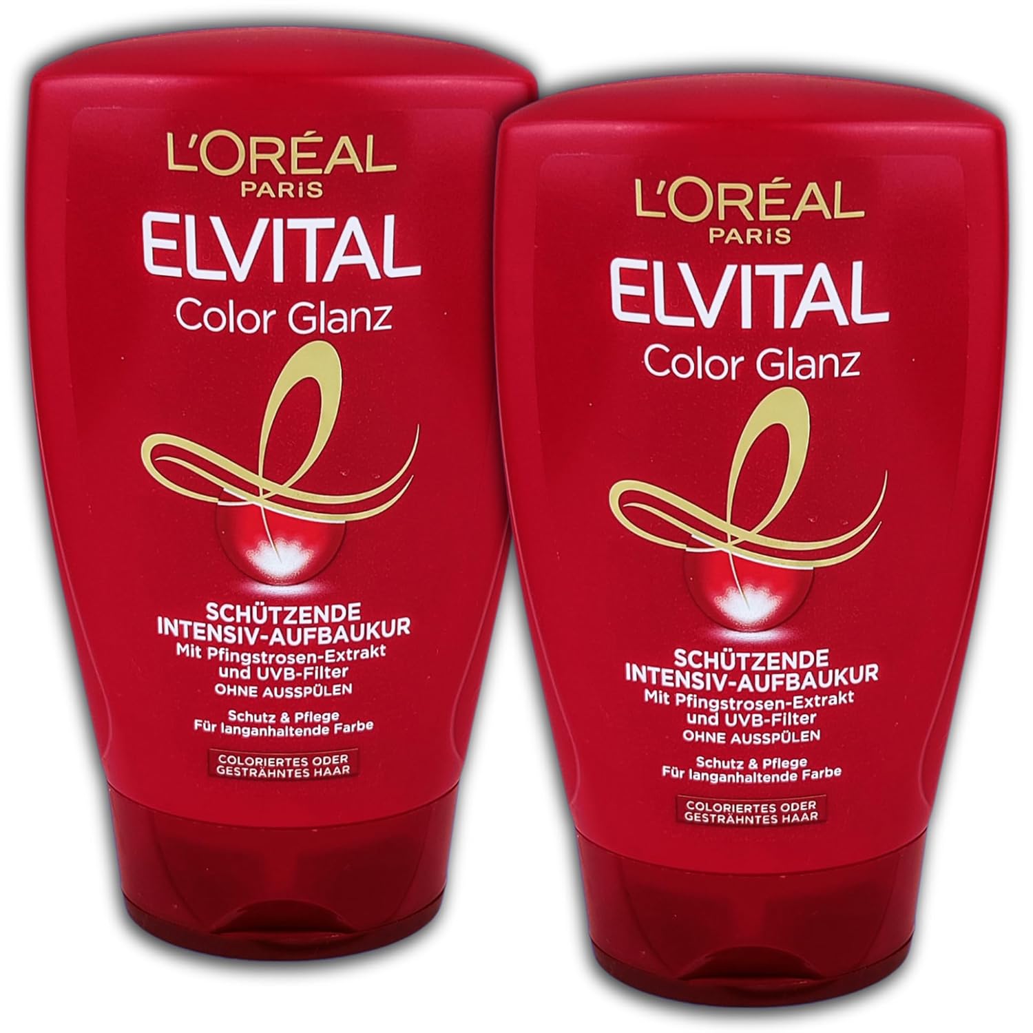 2 er Pack L'Oreal Paris Elvital Sofort-Aufbau-Kur Color Glanz - Intensive Pflege für langanhaltenden Farbschutz 2 x 125ml