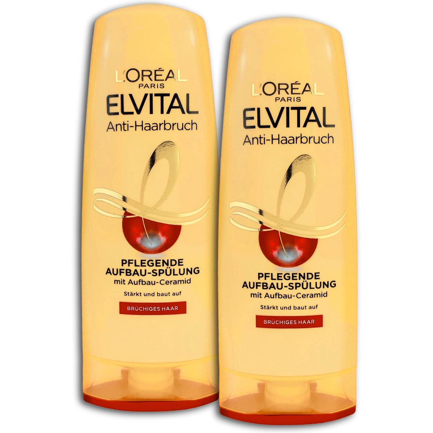 2 er Pack L’Oréal Paris Elvital Anti-Haarbruch Pflegende Aufbau Spülung 2 x 250 ml