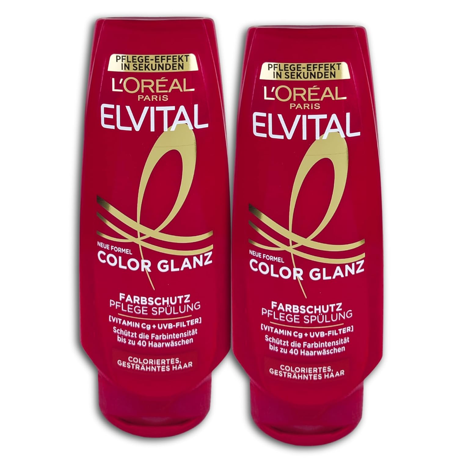 2 er Pack L’Oréal Paris Elvital Color Glanz Farbschutz Pflege Spülung 2 x 250 ml