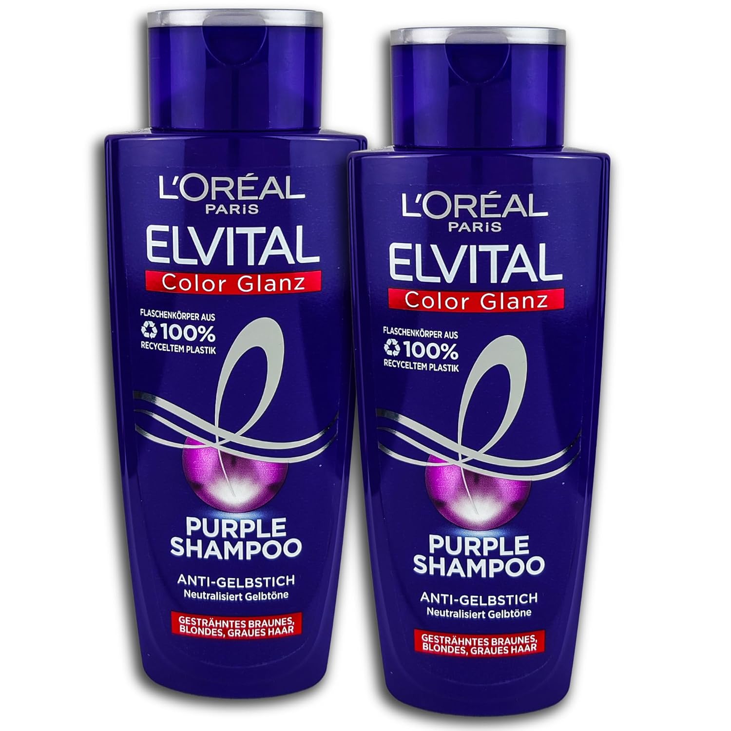 2 er Pack Loreal Elvital Shampoo Color Glanz Purple Shampoo Anti Gelbstich 2 x 200 ml