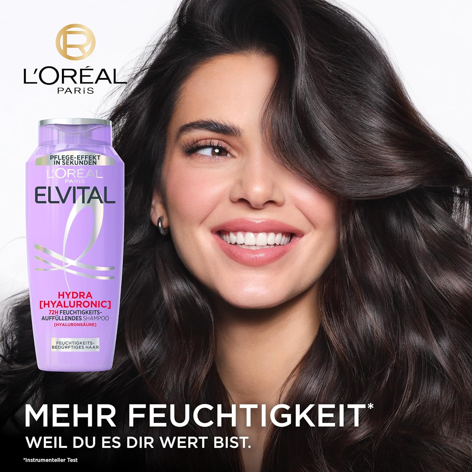 2 er Pack L’Oréal Paris Elvital XL Hydra Hyaluronic 72H Feuchtigkeits-Auffüllendes Shampoo 2 x 400 ml